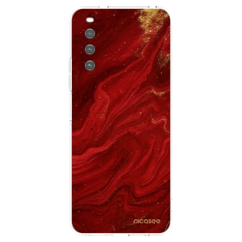 Picasee silikonowe przeźroczyste etui na Sony Xperia 10 IV 5G - Red