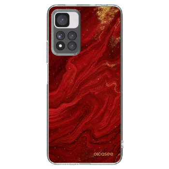 Picasee silikonowe przeźroczyste etui na Xiaomi Redmi Note 11 Pro+ 5G - Red