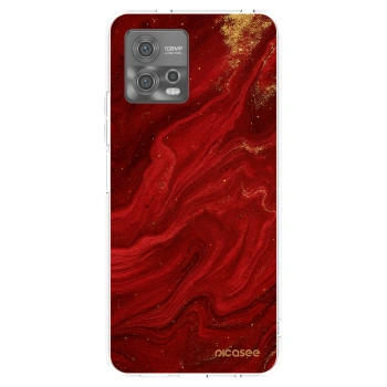 Picasee silikonowe przeźroczyste etui na Motorola Moto G72 - Red