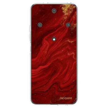 Picasee silikonowe przeźroczyste etui na Honor Magic5 Lite 5G - Red