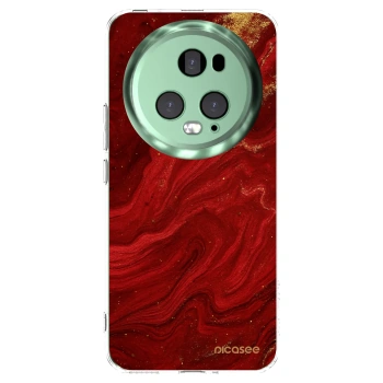 Picasee silikonowe przeźroczyste etui na Honor Magic5 Pro - Red