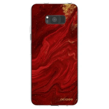 Picasee silikonowe przeźroczyste etui na Samsung Galaxy S8 G950F - Red