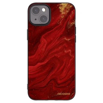 Picasee silikonowe czarne etui na Apple iPhone 15 Plus - Red