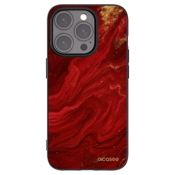 Picasee silikonowe czarne etui na Apple iPhone 15 Pro - Red