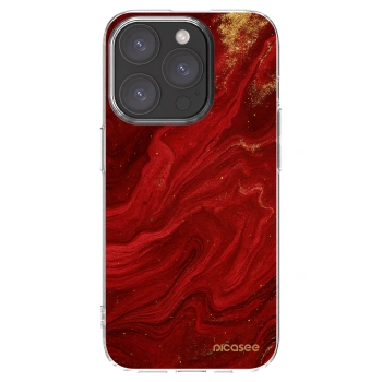 Picasee silikonowe przeźroczyste etui na Apple iPhone 15 Pro - Red
