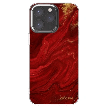 Picasee silikonowe przeźroczyste etui na Apple iPhone 15 Pro Max - Red