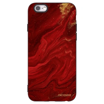 Picasee silikonowe czarne etui na Apple iPhone 6/6S - Red