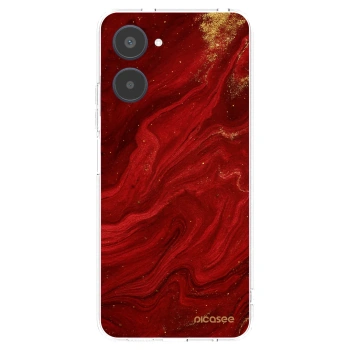 Picasee silikonowe przeźroczyste etui na Realme 10 4G - Red