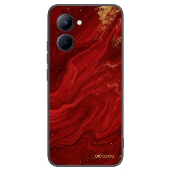 Picasee silikonowe czarne etui na Realme C33 (2023) - Red