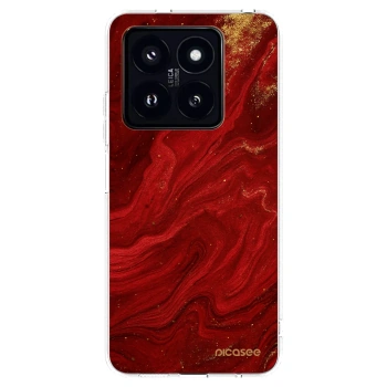 Picasee silikonowe przeźroczyste etui na Xiaomi 14 Pro - Red