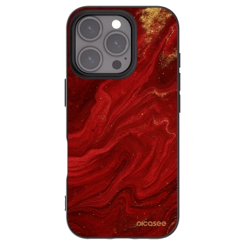 Picasee silikonowe czarne etui na Apple iPhone 16 Pro - Red