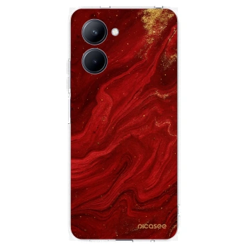 Picasee silikonowe przeźroczyste etui na Realme C33 (2023) - Red