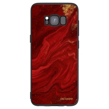 Picasee silikonowe czarne etui na Samsung Galaxy S8 G950F - Red
