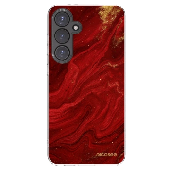 Picasee silikonowe przeźroczyste etui na Samsung Galaxy S24 FE S721B - Red