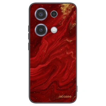 Picasee silikonowe czarne etui na Xiaomi Redmi Note 14S - Red