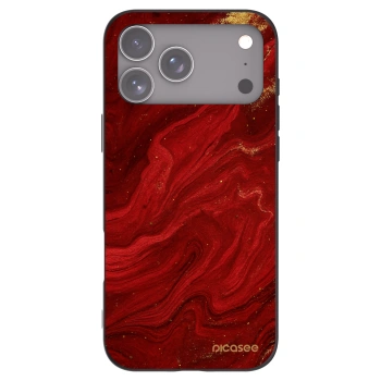 Picasee silikonowe czarne etui na Apple iPhone 17 Pro Max - Red