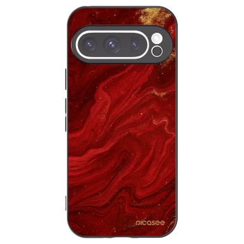 Picasee silikonowe czarne etui na Google Pixel 9 Pro XL - Red