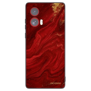 Picasee silikonowe czarne etui na Motorola Edge 50 Fusion - Red