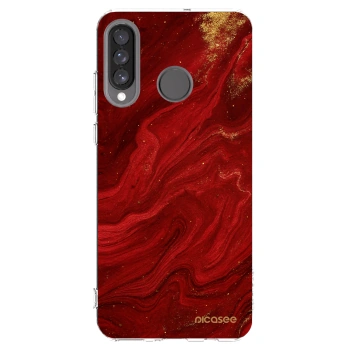 Picasee silikonowe przeźroczyste etui na Huawei P30 Lite - Red