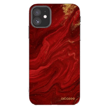 Picasee silikonowe przeźroczyste etui na Apple iPhone 11 - Red