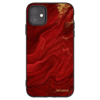 Picasee silikonowe czarne etui na Apple iPhone 11 - Red