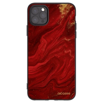 Picasee silikonowe czarne etui na Apple iPhone 11 Pro Max - Red