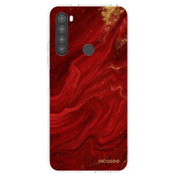 Picasee silikonowe przeźroczyste etui na Xiaomi Redmi Note 8 - Red
