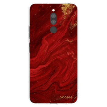 Picasee silikonowe przeźroczyste etui na Xiaomi Redmi 8 - Red