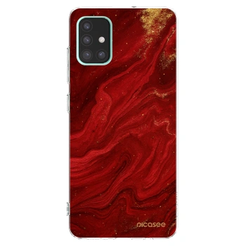 Picasee silikonowe przeźroczyste etui na Samsung Galaxy A51 A515F - Red
