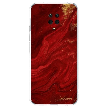 Picasee silikonowe przeźroczyste etui na Xiaomi Redmi Note 9 Pro - Red