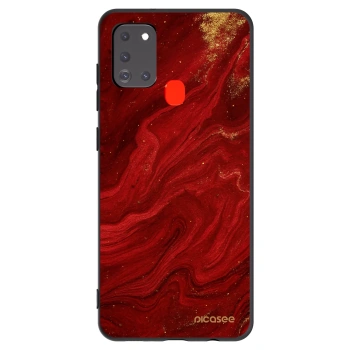 Picasee silikonowe czarne etui na Samsung Galaxy A21s - Red