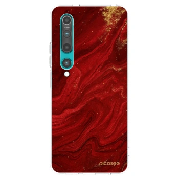 Picasee silikonowe przeźroczyste etui na Xiaomi Mi 10 - Red