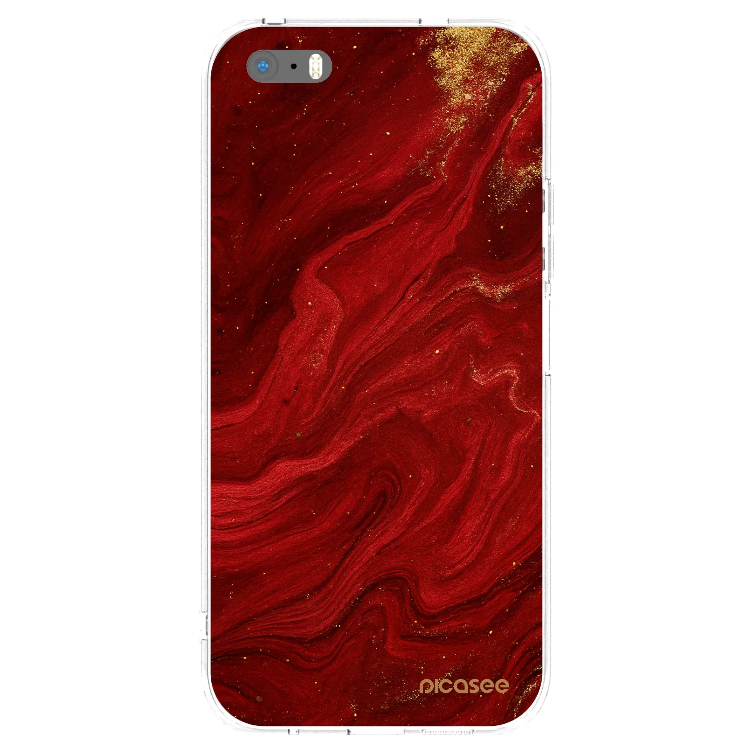 Picasee silikonowe przeźroczyste etui na Apple iPhone 5/5S/SE - Red