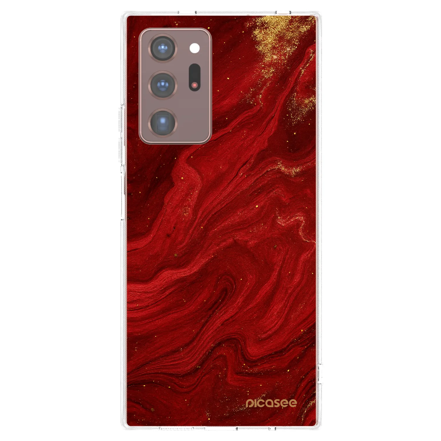 Picasee silikonowe przeźroczyste etui na Samsung Galaxy Note 20 Ultra - Red