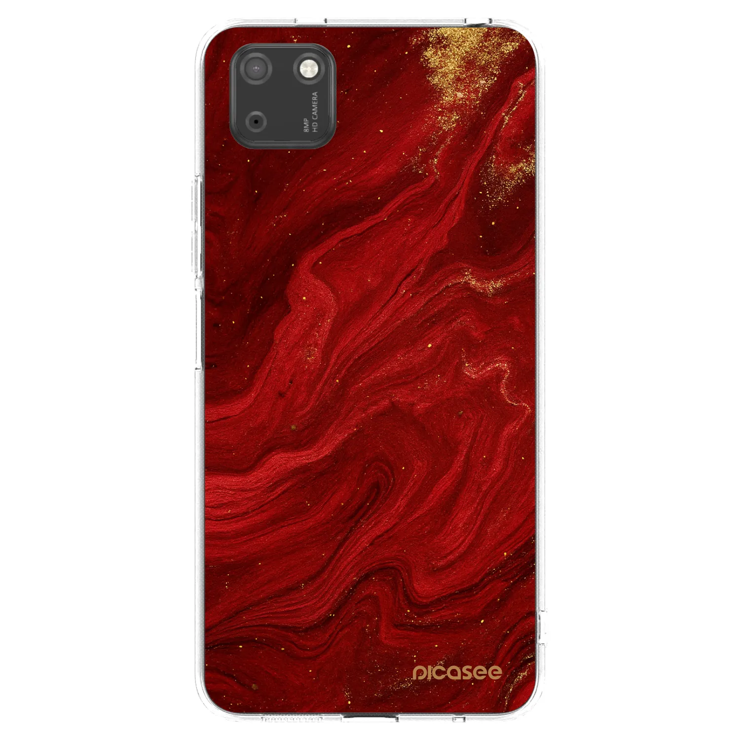 Picasee silikonowe przeźroczyste etui na Huawei Y5P - Red