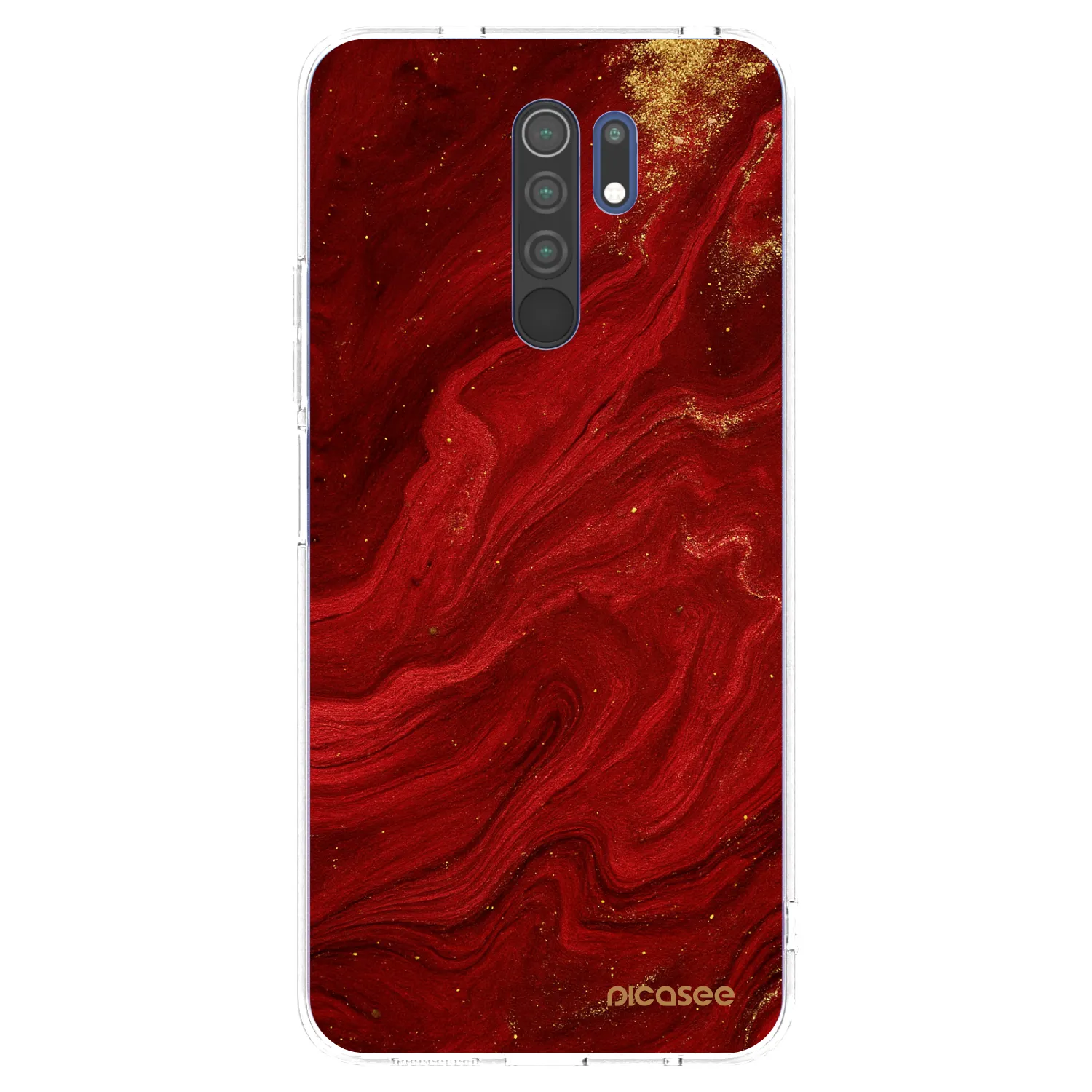 Picasee silikonowe przeźroczyste etui na Xiaomi Redmi 9 - Red