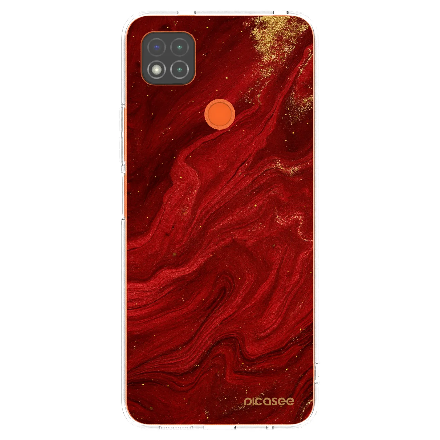 Picasee silikonowe przeźroczyste etui na Xiaomi Redmi 9C - Red