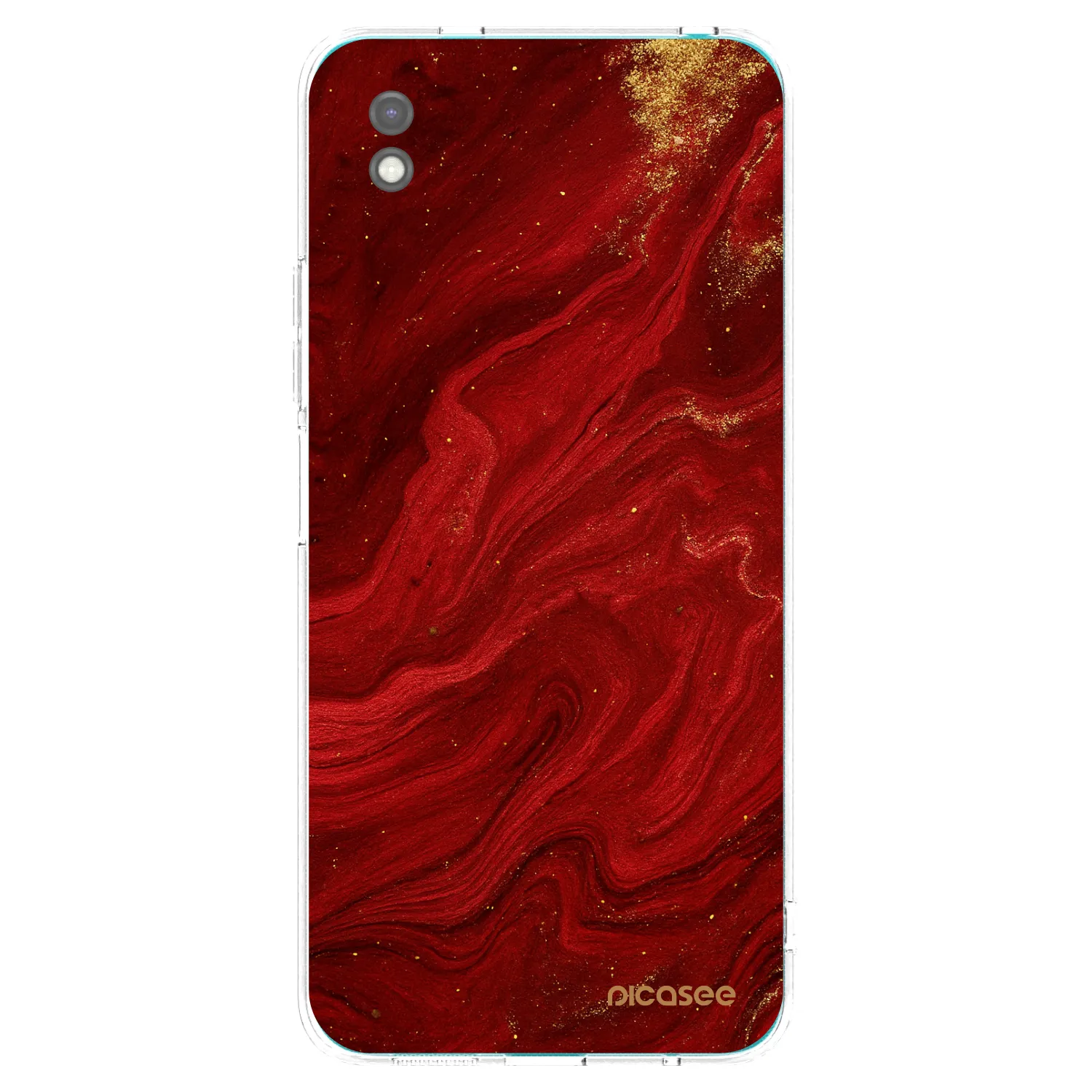 Picasee silikonowe czarne etui na Xiaomi Redmi 9A - Red