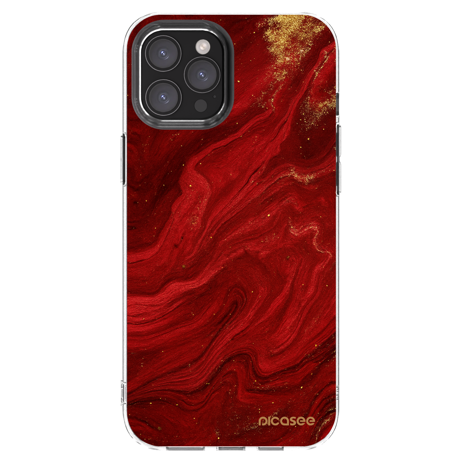 Picasee silikonowe przeźroczyste etui na Apple iPhone 12 Pro Max - Red