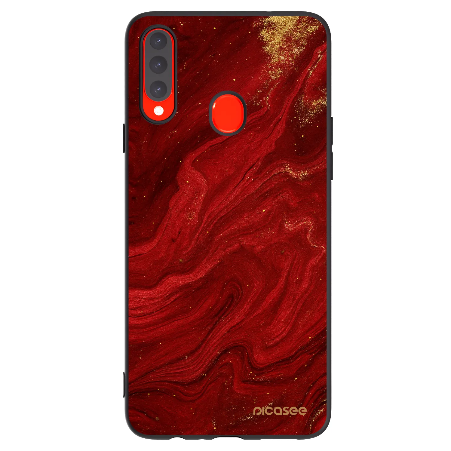 Picasee silikonowe czarne etui na Samsung Galaxy A20s - Red