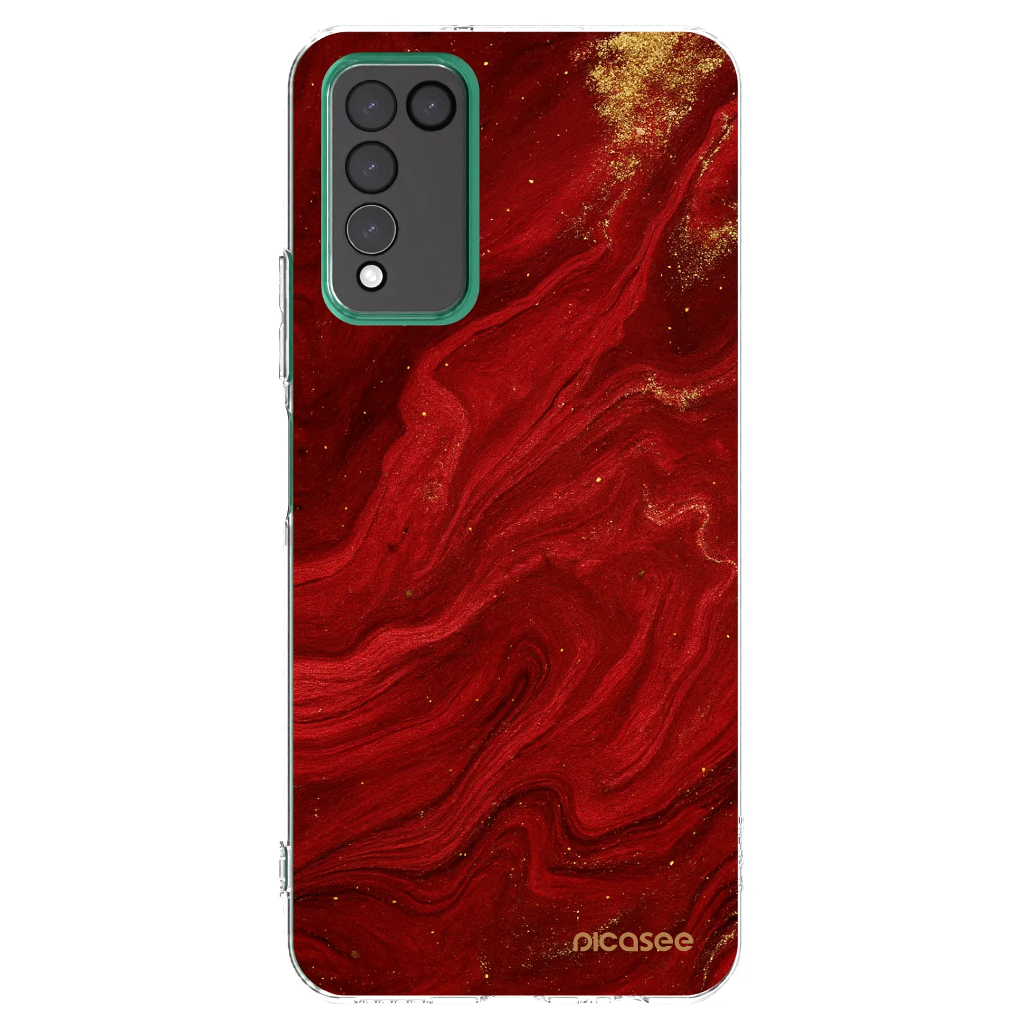 Picasee silikonowe przeźroczyste etui na Honor 10X Lite - Red