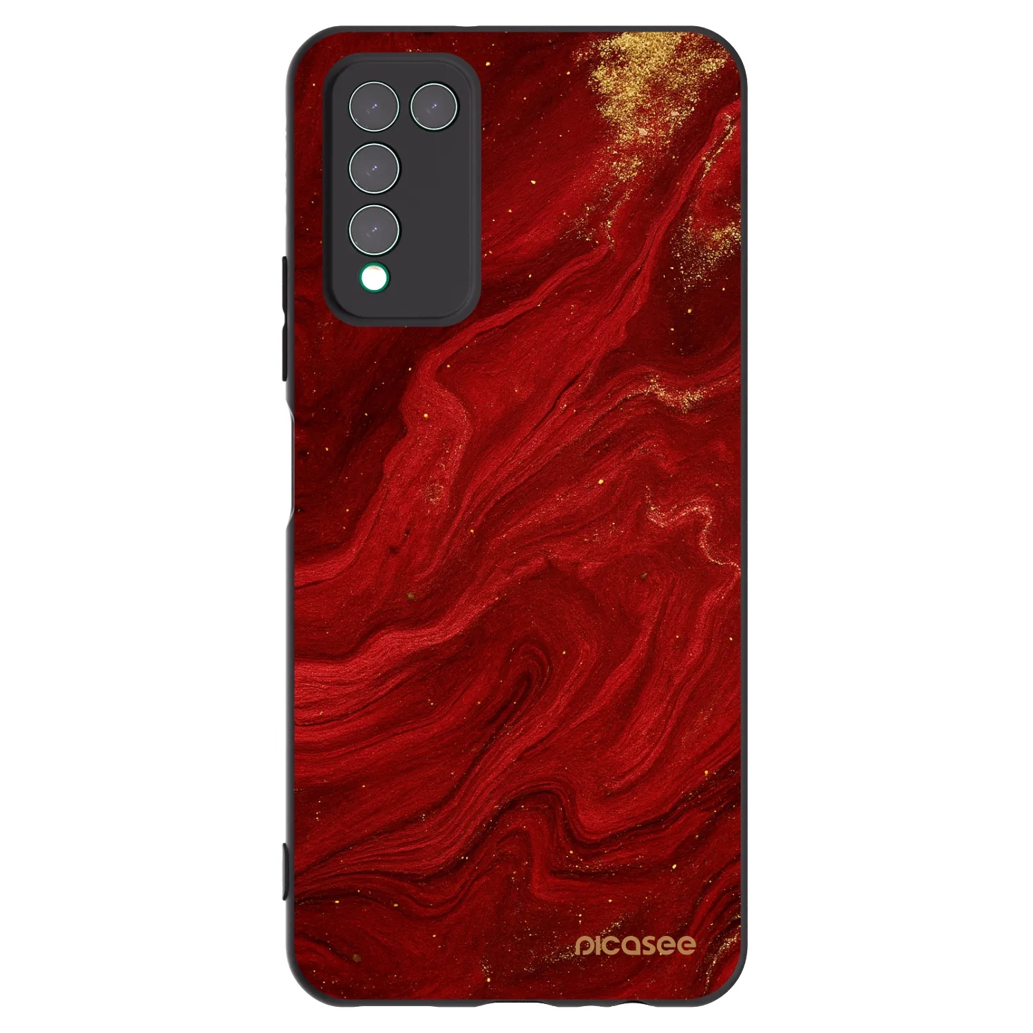Picasee silikonowe czarne etui na Honor 10X Lite - Red