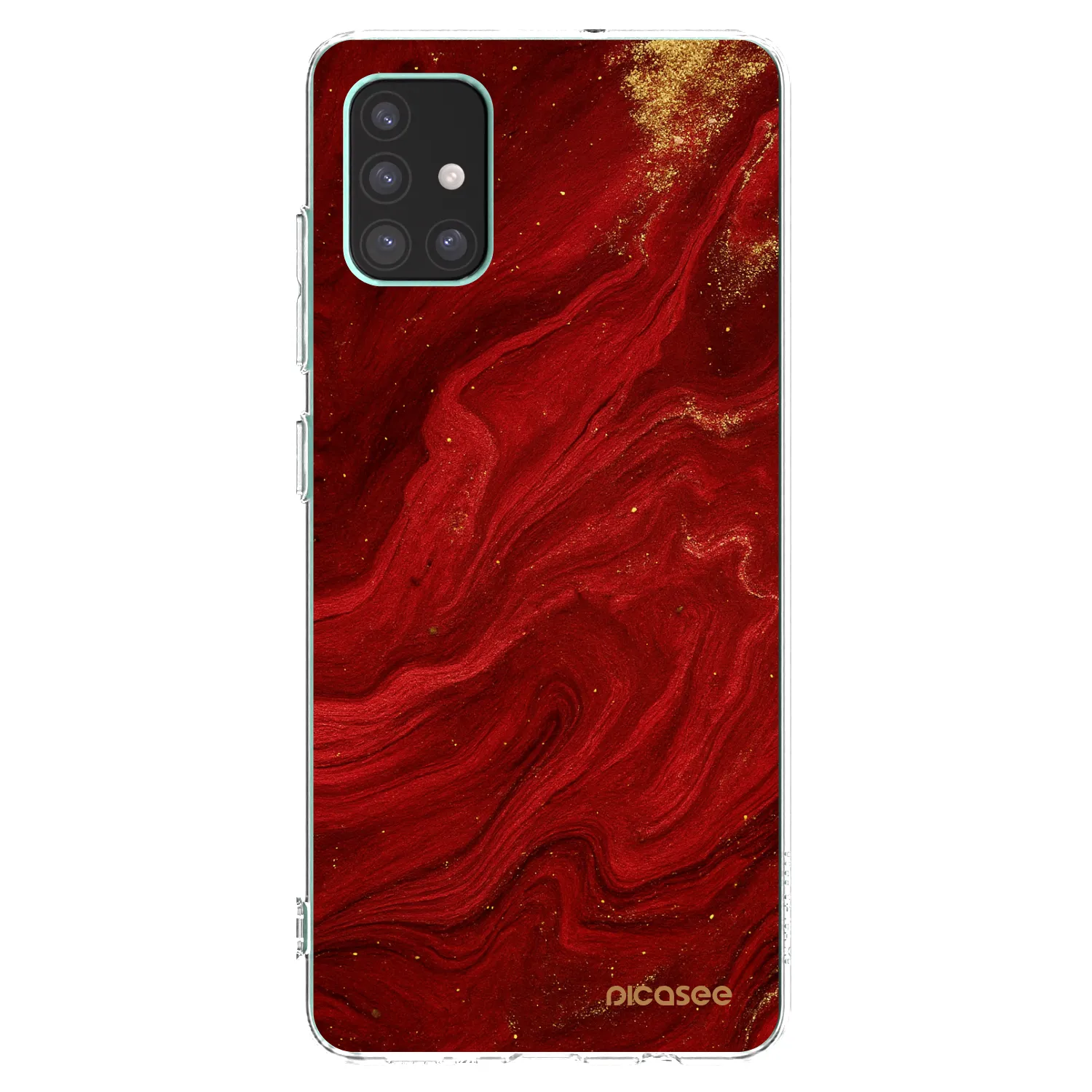 Picasee silikonowe przeźroczyste etui na Samsung Galaxy M51 M515F - Red