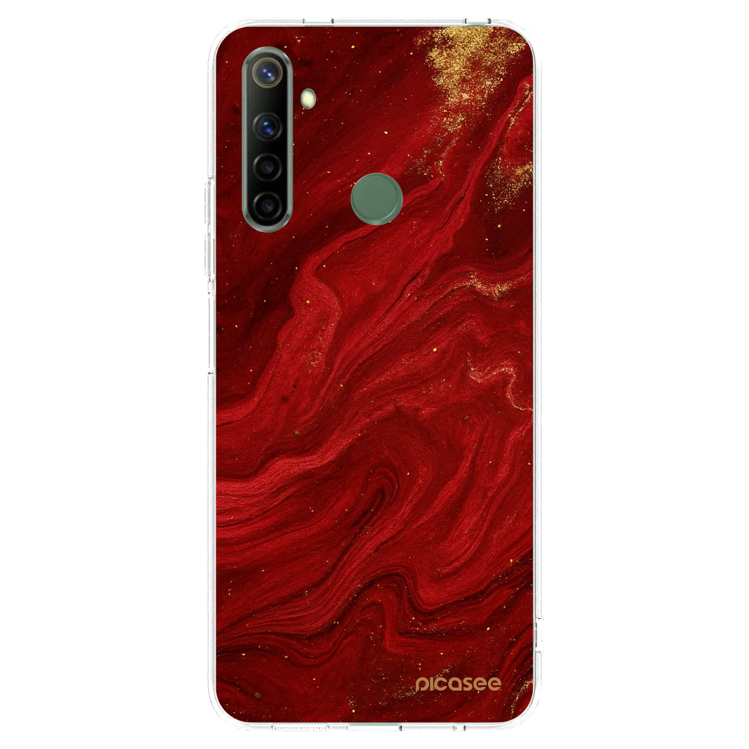 Picasee silikonowe przeźroczyste etui na Realme 6i - Red
