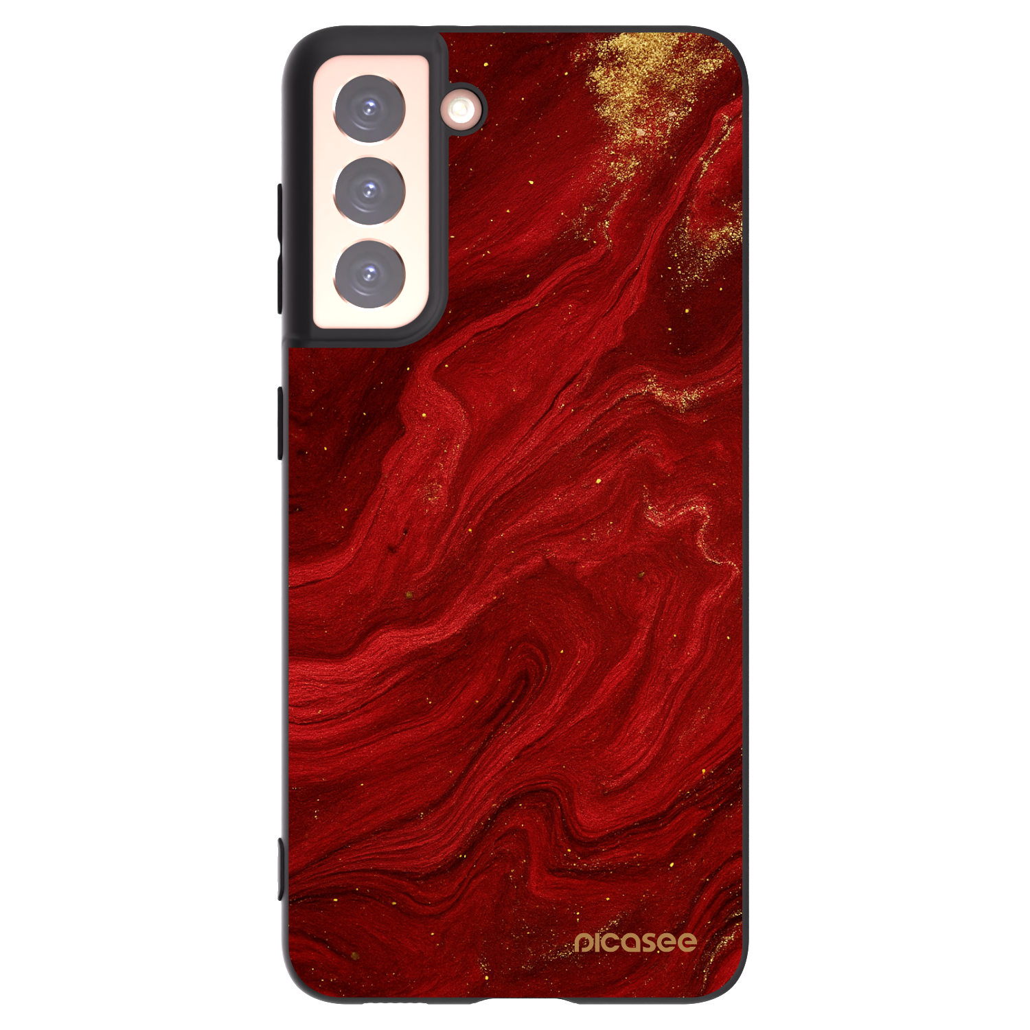 Picasee silikonowe czarne etui na Samsung Galaxy S21 5G G991B - Red