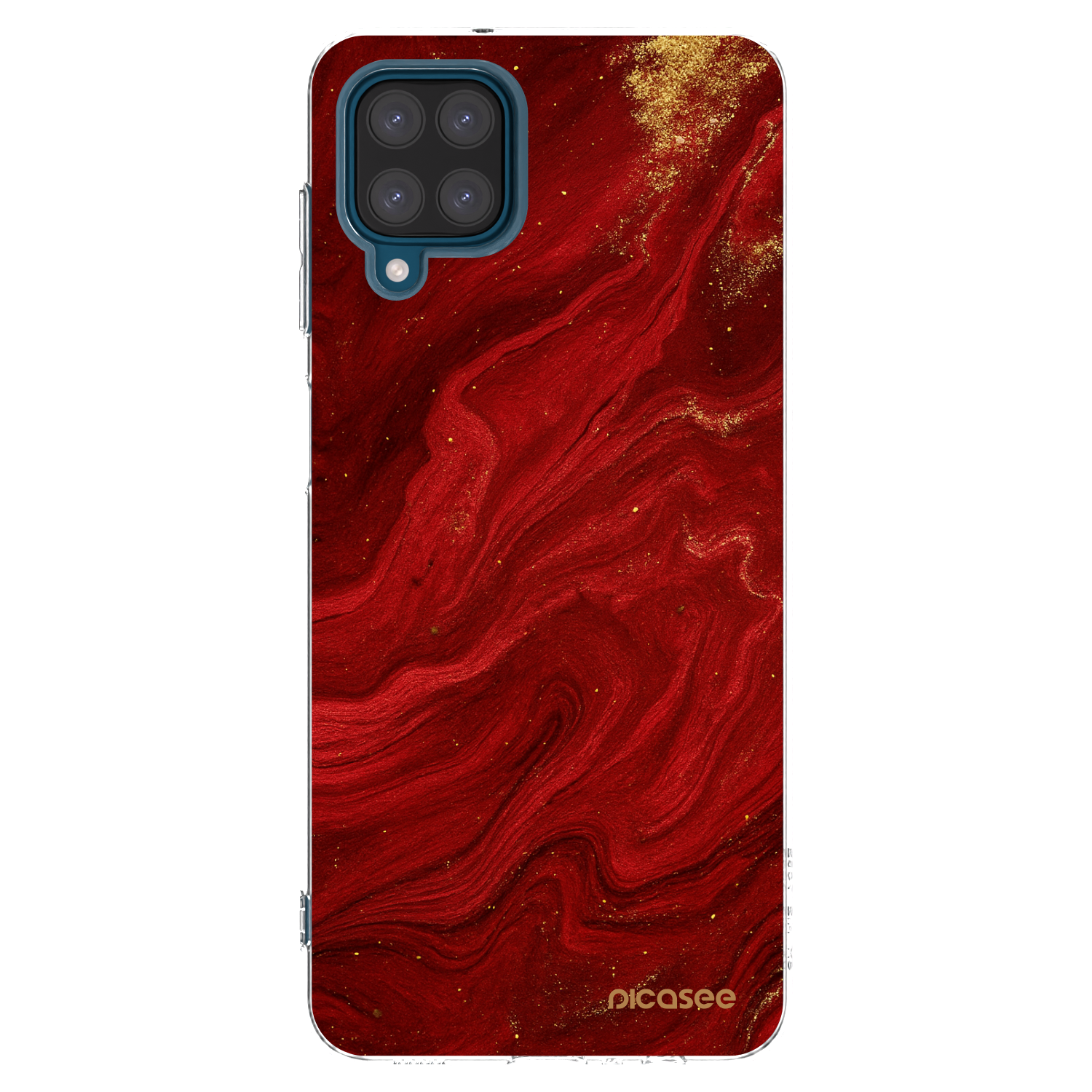 Picasee silikonowe przeźroczyste etui na Samsung Galaxy A12 A125F - Red