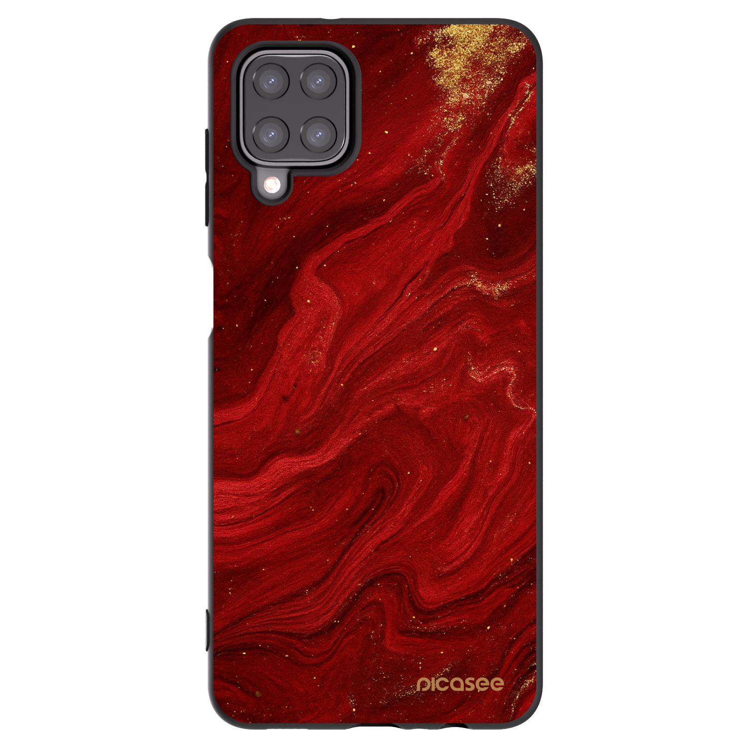 Picasee silikonowe czarne etui na Samsung Galaxy A12 A125F - Red
