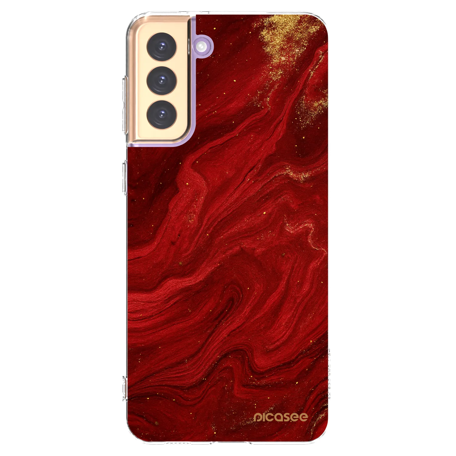 Picasee silikonowe przeźroczyste etui na Samsung Galaxy S21+ 5G G996F - Red