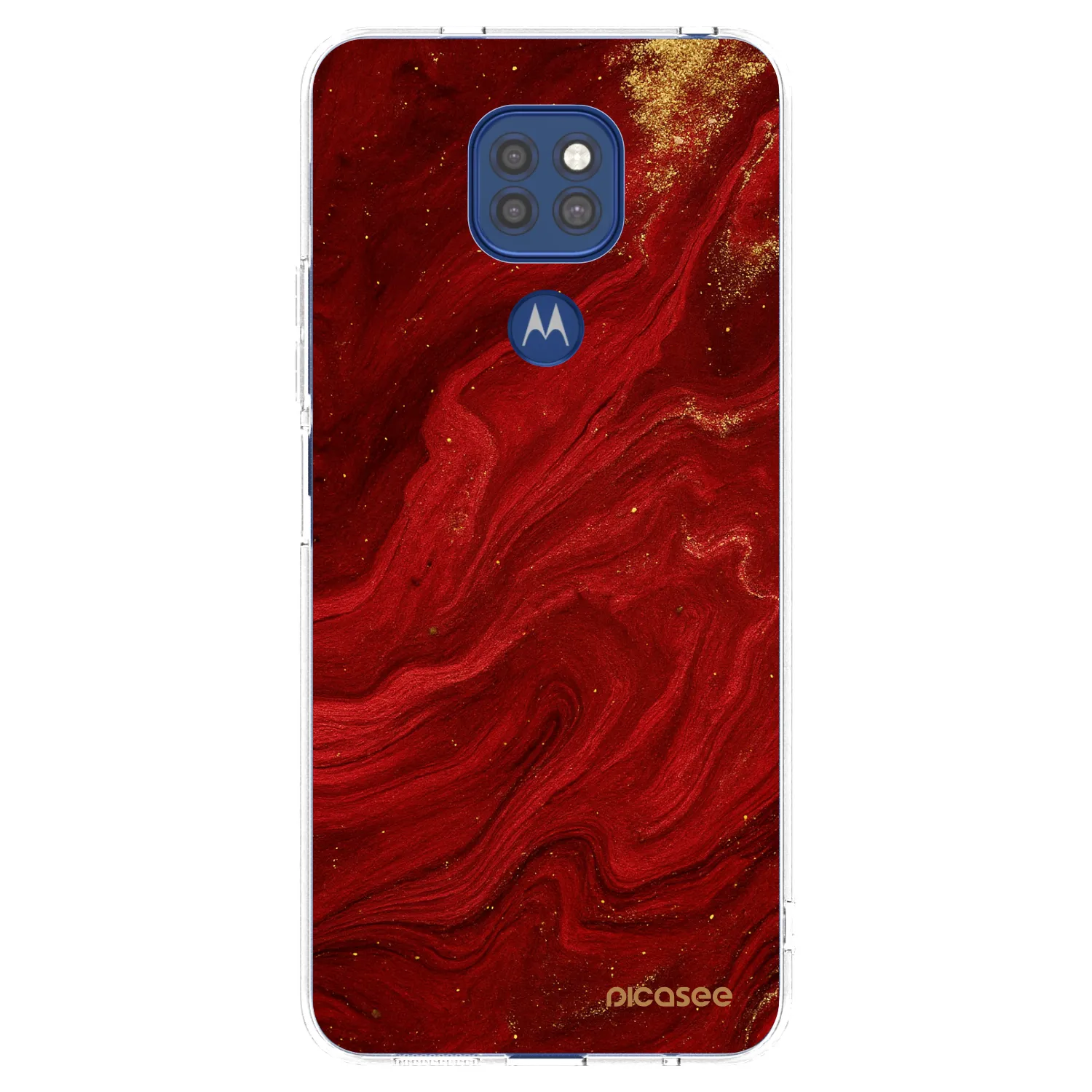 Picasee silikonowe przeźroczyste etui na Motorola Moto G9 Play - Red
