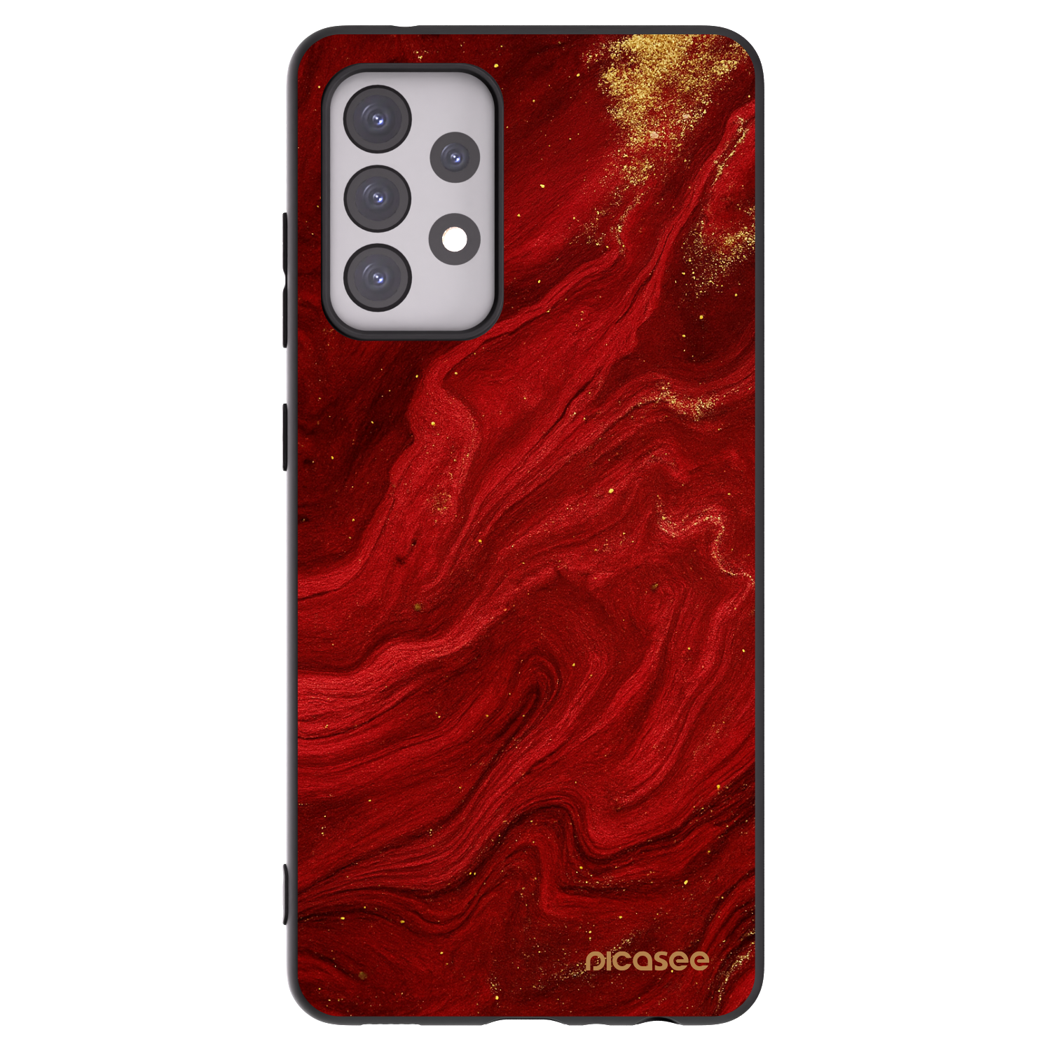 Picasee silikonowe czarne etui na Samsung Galaxy A52 5G A525F - Red